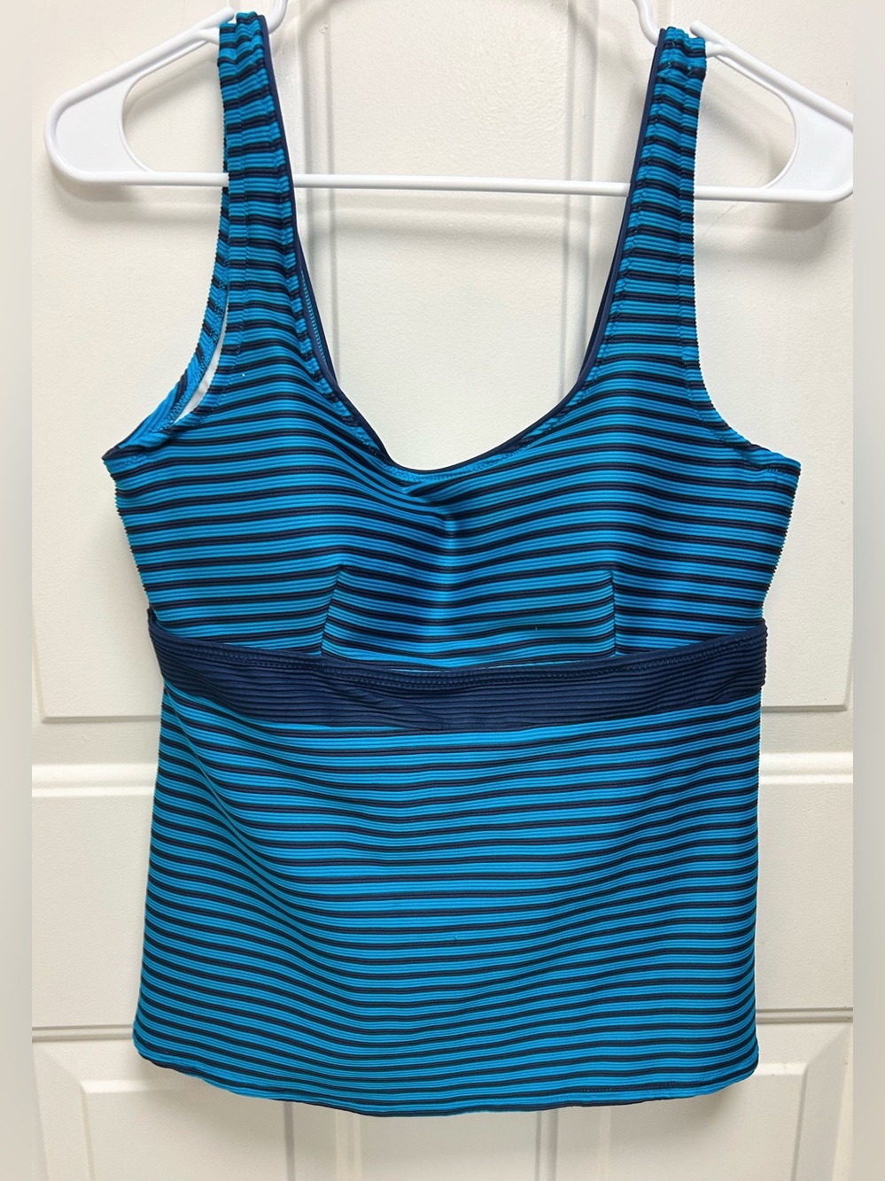 Lands End Tankini Top - Blue & Navy Striped - Picture 2 of 7